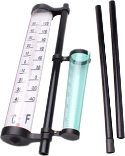 Regenmeter Set voor Tuin - Digitale Weerstation met Windrichtingmeter en Thermometer