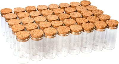 Transparante Wensflessen en Potjes met Plastic Stopper voor Trouwen, Feestdecoratie en Creatieve DIY Projecten - 40 Stuks, 25ml (30mm * 60mm)
