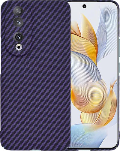 Hoesje geschikt voor HONOR 90 - Techsuit Carbonite FiberShell Carbon Back Cover - Paars