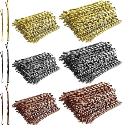 Haarspelden 600 stuks 5cm/6cm voor vrouwen, onzichtbare golfspelden voor haarstyling in zwart, bruin en blond