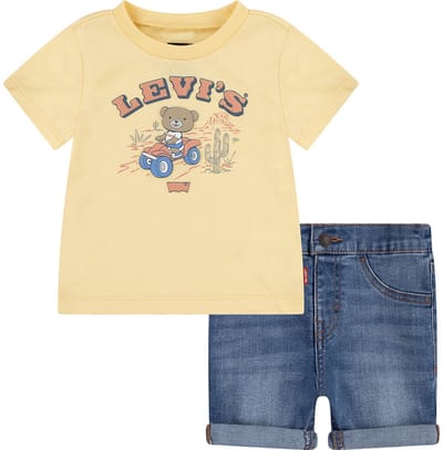 Levi´s ® Kids Four Wheeler Denim Set Geel 3 Months Jongens,Meisjes