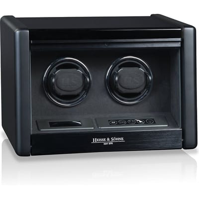 Heisse & Söhne - 70019-219.11 - Horlogeopwinder - voor 2 horloges - Madrid 2 - Zwart hoogglans