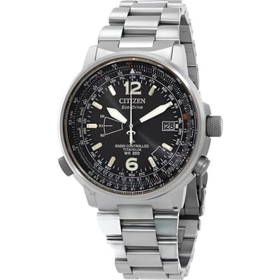 CITIZEN 200 meter waterdichte mode eenvoudige stijl lichtgewicht Kwarts super titanium band 43mm herenhorloge zwart wijzerplaat CB0230-81E zwart