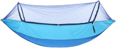 Hangmat met Klamboe - Kampeerhangmat - Buiten Ontspannen - Anti-kantel Ontwerp - Ultralicht - Blauw