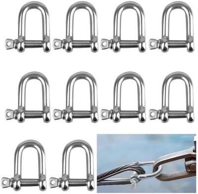 D-shape Clasp - 10 Pieces M6 D Brackets - 304 Stainless Steel D-Ring Bracket - Locking Bracket - D-Bracket voor Klok Leeftijd Koorden
