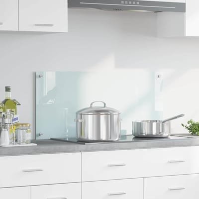vidaXL - Keuken - Spatscherm - Wit - 90 - x - 40 - cm - gehard - glas