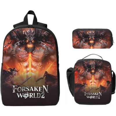 3-delige Forsakens World Videogame Rugzak Set voor Kinderen Pennen Etuis Boekentas Sets met Lunchbox Voor School Leerlingen Daypack