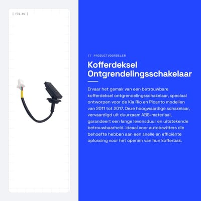 Dailygoods - Kofferdeksel Ontgrendelingsschakelaar - Schakelaar voor Kia Rio en Picanto - Duurzaam ABS - Bagageschakelaar - Handvat voor eenvoudige be...
