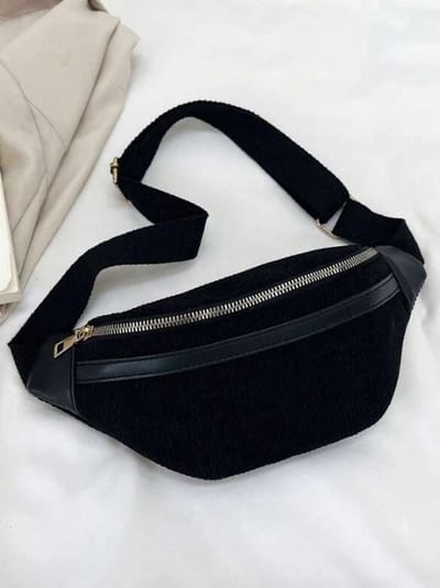 F I K A.® - Heuptas - Bumbag - Schoudertas - Fanny pack - Heuptasje - Zwart – Goud - Festival - Cadeau voor vrouwen