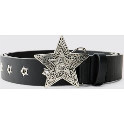 PU Star Buckle Belt | Black | Size Large/XL