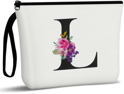 Solidchoice - Aucuu Gepersonaliseerde make-uptas, briefcanvas cosmetische tas, reismake-up organizer, perfecte verjaardagscadeaus voor moeder en beste vriend, bruid bruidsmeisje cosmetische tas, L, 24*18*1.5cm