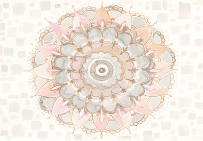 Fotobehang - Mandala - Pastel - Bloem - Abstract - Kinderkamer - Vliesbehang - 254x184cm (lxb)