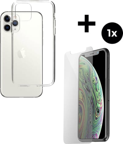 Mobiparts Classic TPU hoesje geschikt voor Apple iPhone 11 Pro met 1 Screenprotector van Gehard Glas - Transparant