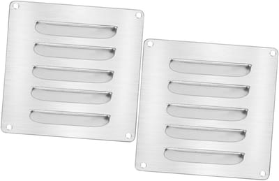Ventilatie Roosters - Roosters Vluchtluiken - Ventileren Boten - Roestvrij Staal - 12x12cm - Zilver