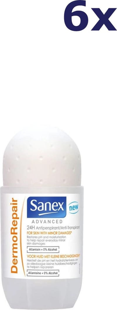 6x Sanex Deo Roll-on - 50ml dermo Repair