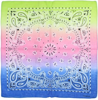 Fako Fashion - Paisley Bandana - Tri Tone - Tricolore - 3-Kleurig - Geel-Roze-Blauw