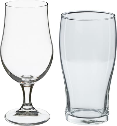 Secret de Gourmet Bierglazen set - bierglazen op voet/pint glazen - 8x stuks - glas