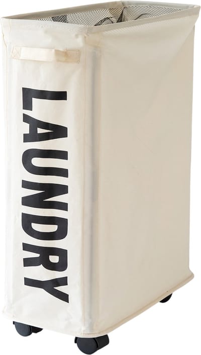 Livano Wassorteerder - Wasmand 1 Vak - Laundry Basket - Wassorteerder Op Wieltjes - Bag - Wit