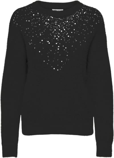 ONLY - ONLCLARIS LS SEQUINS O-NECK KNT - Dames - Gebreide truien