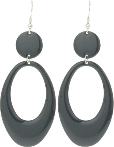 Behave - Oorhangers - Ovaal - Antraciet Grijze - 9 cm lang