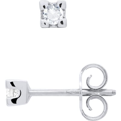 Diamanten oorknopjes 0,10 Cts White Gold