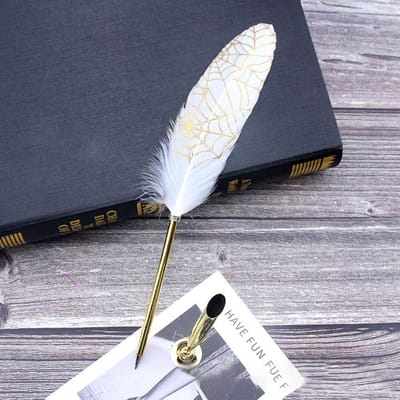 1 stuks Retro Veer Balpen Europese Stijl Kerstcadeaus Schrijfgerei Gouden Veerpen Nieuwigheid Schrijfwaren Bruiloftsdecoratie