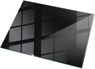 Tulup Tafelblad Glas - Kleur Zwart Glad Glasplaat Tafel - 120 cm x 80 cm - Zwart Veiligheidsglas - Rechthoekig Tafelblad Glas - Glazen Tafelblad voor de Woonkamer - Glazen Tafelblad