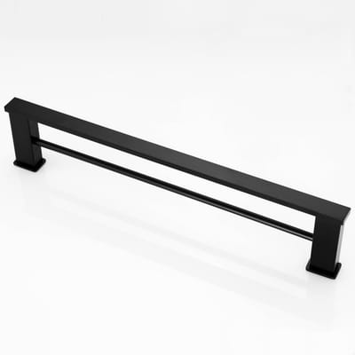 GELLDG Handdoekrek - Opbergrek - Zelfklevende handdoekrek - Parallelle stangen - 40 cm - Zwart