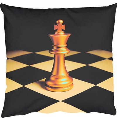 Sierkussens - Kussentjes Woonkamer - 50x50 cm - Schaakstuk - Koning - Schaakbord - Geblokt