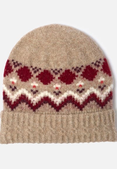 Damart - Thermolactyl muts van gechineerd jacquard breisel - Dames - Beige - Eén maat