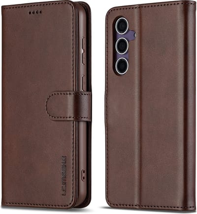 LC.IMEEKE Hoesje - Geschikt voor Samsung Galaxy A16 Hoesje - LC.IMEEKE Luxe Book Case - Donkerbruin