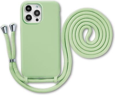 Armordrop Hoesje Met Koord Geschikt Voor iPhone 13 Pro Max - Siliconen Hoesje Met Koord - Groen