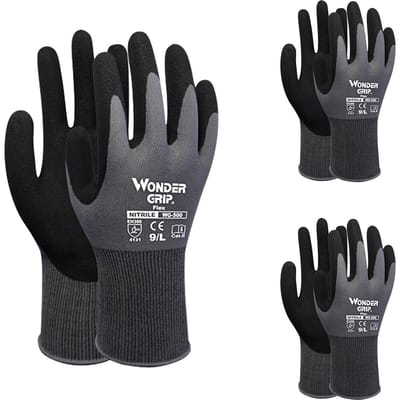3 paar nitril geïmpregneerde werkhandschoenen Veiligheidshandschoenen voor tuinonderhoud Magazijn voor heren Size L