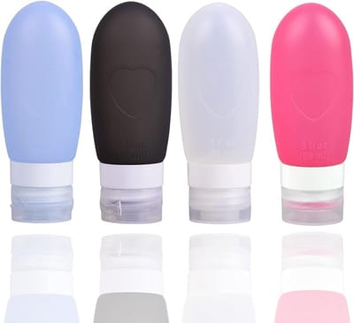Famanu – Siliconen reisflessen - herbruikbare containers voor toiletartikelen - BPA-vrij - lekvrij - duurzaam en compact - ideaal voor handbagage en reizen