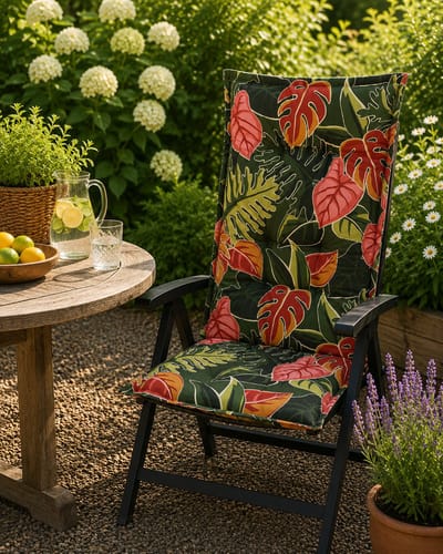 Madison Tuinstoelkussen hoge rug 50x123 cm Bliss Leaves green.