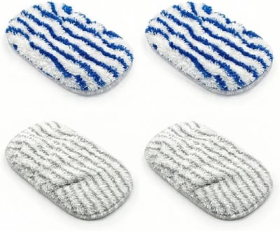 Set van 4 Schoonmaakdoeken voor Stoomreinigers - Geschikt voor Rowenta Clean & Steam Accessoires, Grijs/Blauw, Nylon, Effectieve Reiniging en Onderhoud