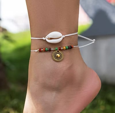 Jomide Enkelbandje Lacteo Retro Bohemian - 2 stuks