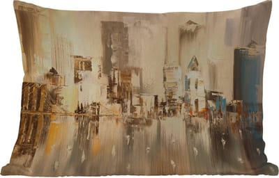 Buitenkussens - Tuin - Schilderij - Olieverf - Abstract - Skyline - 50x30 cm