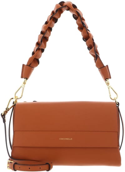COCCINELLE Leren schoudertas Boheme Grana Double Shoulder Bag Crab / Jellyfish Lichtbruin