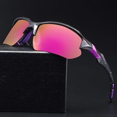 Mode Droom Spiegel dames paars stippen halfrandloze bril trendy stijlvolle bril voor dames pink