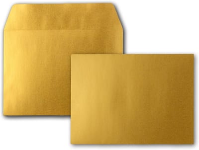Gouden Enveloppen - Metallic Briefpapier - Kaarten Versturen - Zelfklevend Zonder Venster - DIN C6 114x162mm - Goud