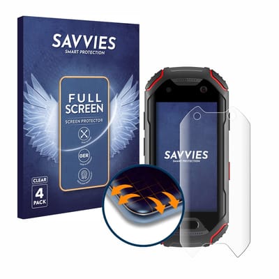 Savvies - Screenprotector voor Unihertz Atom - Folie Beschermfolie transparant volledig dekking 4 Stuks