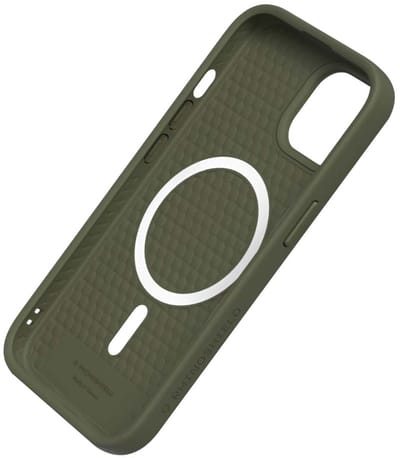 Rhinoshield, Hoesje geschikt voor iPhone 16 Plus - SolidSuit ShockSpread MagSafe Compatibel, Olijfgroen