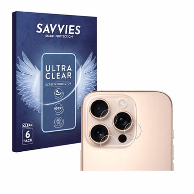 Savvies - Screenprotector voor Apple iPhone 16 Pro (ALLEEN Camera Lens) - Folie Beschermfolie transparant 6 Stuks