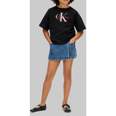 Calvin Klein Girls Seasonal Monologo Black Taglia: 4 | T-shirt Outlet | kids | Nero