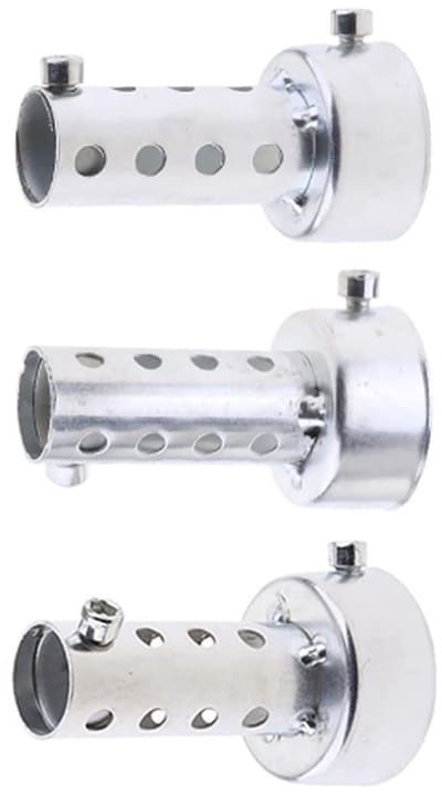 Dailygoods- Uitlaatdemper Verstelbaar - Motoruitlaat - Roestvrij Staal - Geschikt voor 42/45/48 mm - Zilver - Stevig en Duurzaam