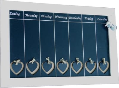 Weekplanner met harten