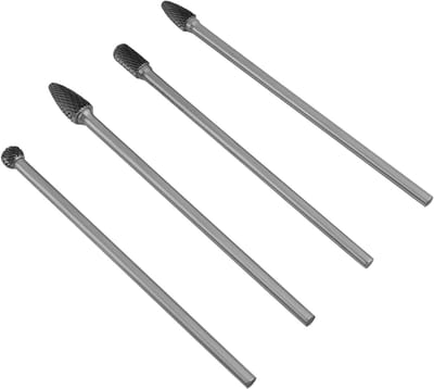 Metaalvijlen set - Frezen set - Metaal bewerken - Hardmetalen kwaliteit - 4 stuks - Zilverkleurig