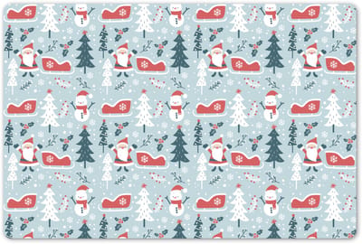 Placemats 45x30 cm - Placemat kunststof - 1 stuk - Kerst - Sneeuwpop - Winter - Kerstbomen - Feest - Borden onderleggers - Decoratie voor op tafel - Keuken tafeldecoratie accessoires - Vinyl onderlegger - Tafelversiering