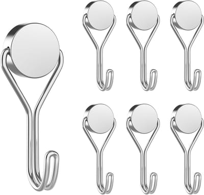 Zes Sterke Zilveren Magnetische Haakjes voor Keuken, Slaapkamer, Kantoor en Tuin - Ideaal voor Decoratie en Organisatie, Tot 20g Belastbaar
